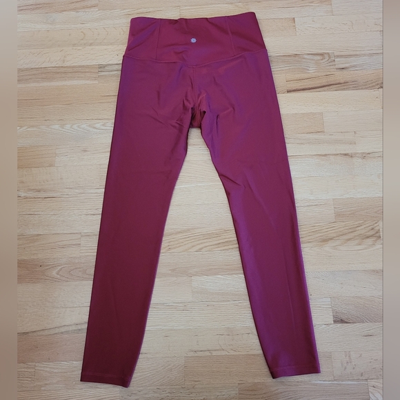 ATHLETA ELATION SHINE TIGHTS HIGH RISE LEGGINGS RED LARGE - Picture 4 of 16